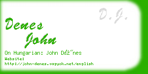 denes john business card